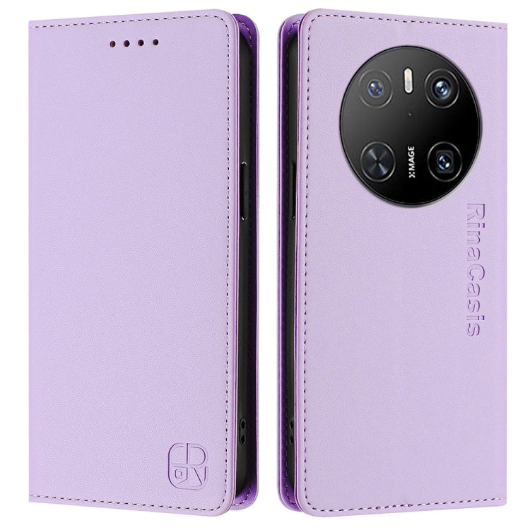 For Huawei Mate 70 RC01 Dual-Folded Magnetic Suction RFID Leather Phone Case