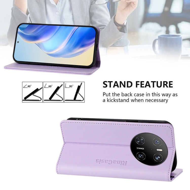 For Huawei Mate 70 RC01 Dual-Folded Magnetic Suction RFID Leather Phone Case