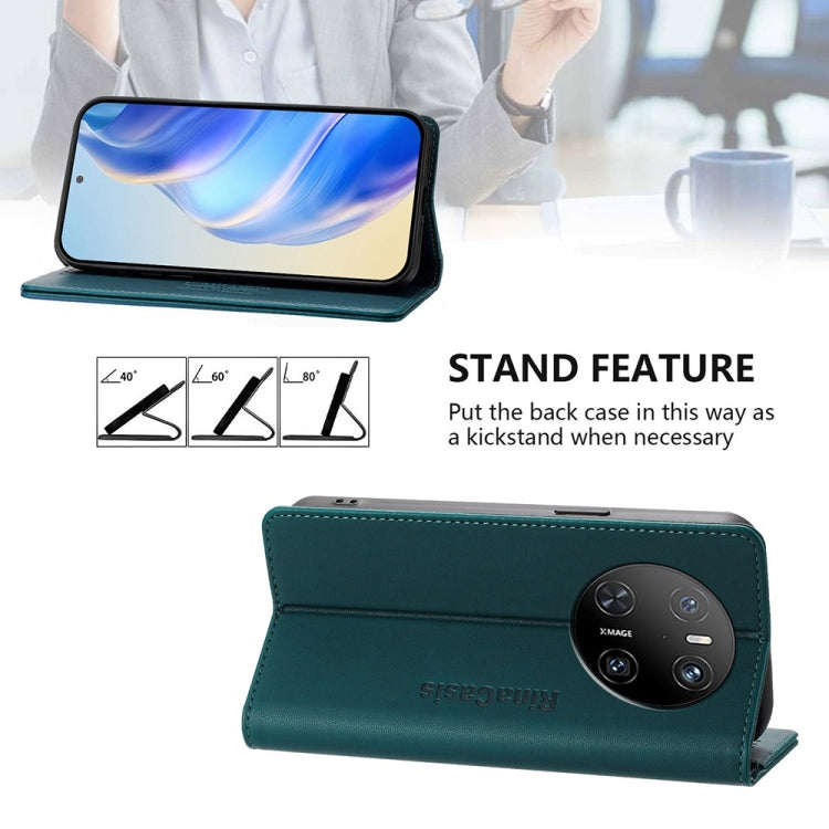 For Huawei Mate 70 RC01 Dual-Folded Magnetic Suction RFID Leather Phone Case