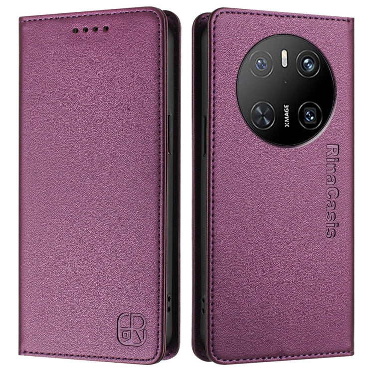 For Huawei Mate 70 RC01 Dual-Folded Magnetic Suction RFID Leather Phone Case