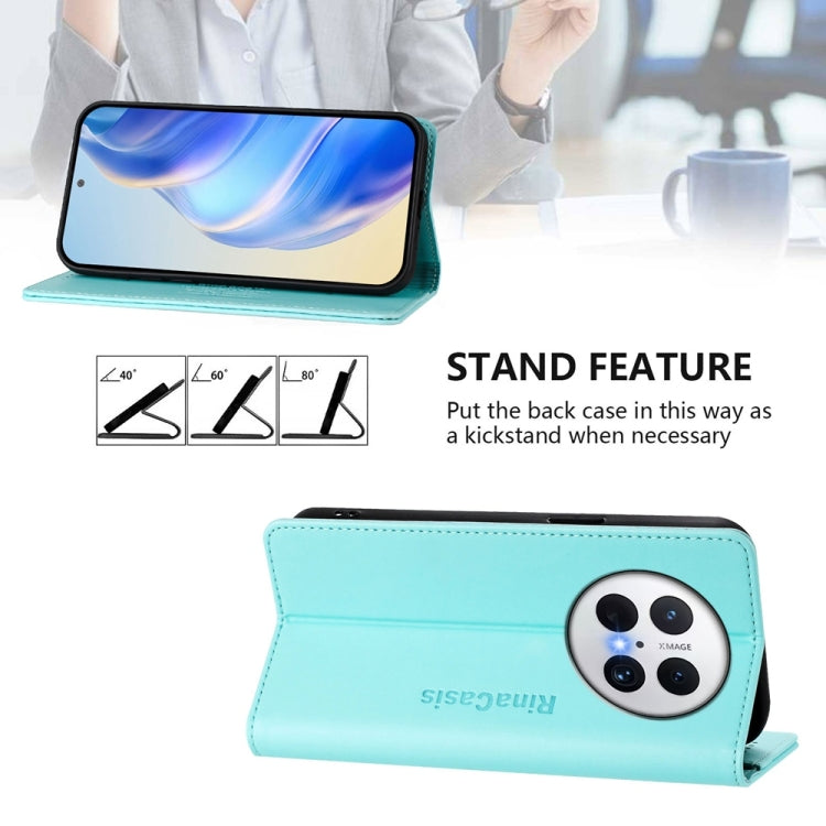 For Huawei Mate 70 Pro RC01 Dual-Folded Magnetic Suction RFID Leather Phone Case