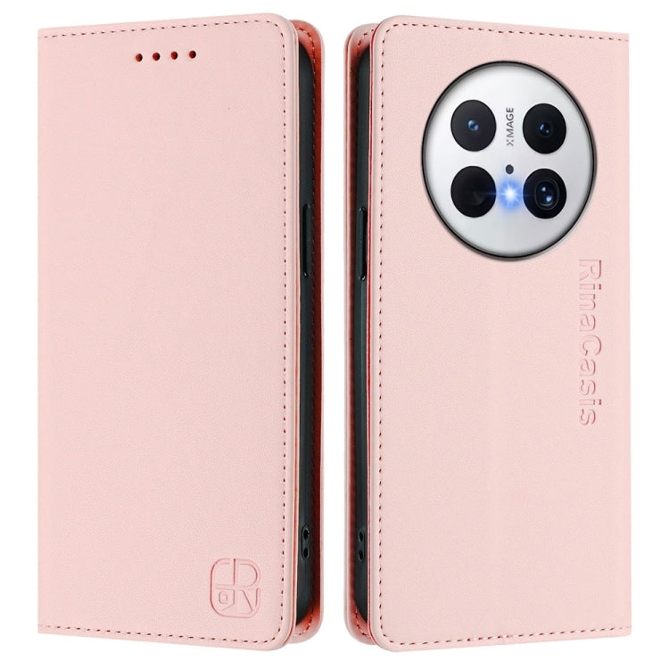 For Huawei Mate 70 Pro RC01 Dual-Folded Magnetic Suction RFID Leather Phone Case