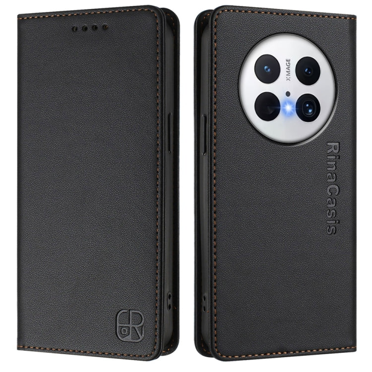 For Huawei Mate 70 Pro RC01 Dual-Folded Magnetic Suction RFID Leather Phone Case