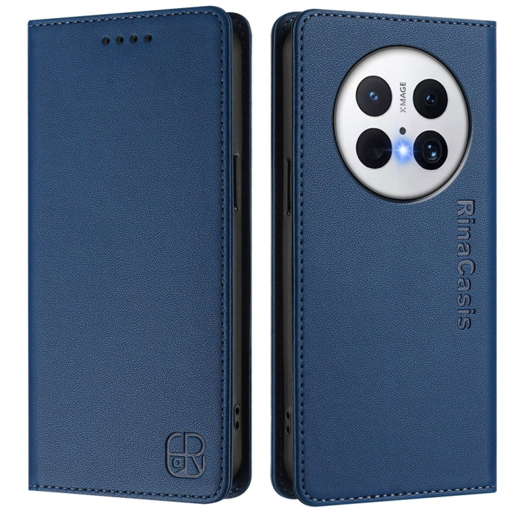 For Huawei Mate 70 Pro RC01 Dual-Folded Magnetic Suction RFID Leather Phone Case