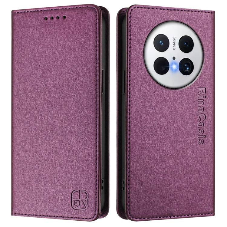 For Huawei Mate 70 Pro RC01 Dual-Folded Magnetic Suction RFID Leather Phone Case