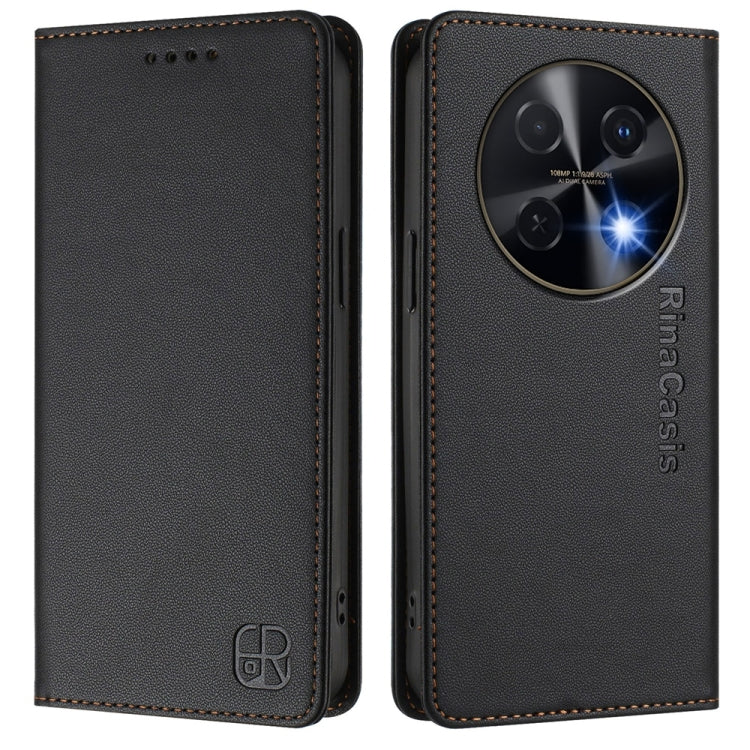 For Huawei nova 12i Global RC01 Dual-Folded Magnetic Suction RFID Leather Phone Case