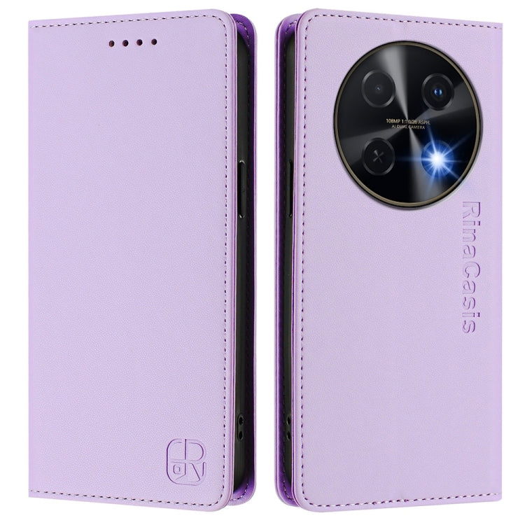 For Huawei nova 12i Global RC01 Dual-Folded Magnetic Suction RFID Leather Phone Case