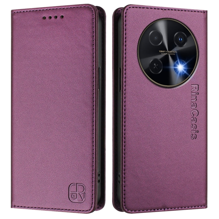 For Huawei nova 12i Global RC01 Dual-Folded Magnetic Suction RFID Leather Phone Case