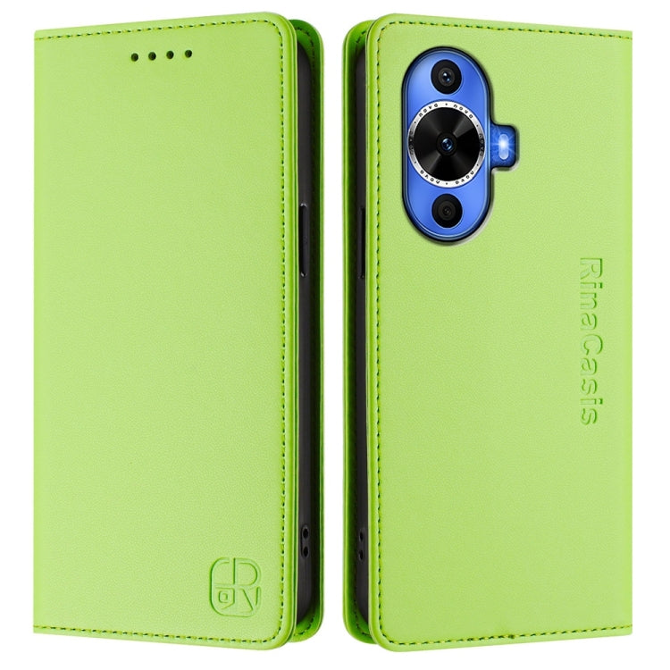 For Huawei nova 12s Global RC01 Dual-Folded Magnetic Suction RFID Leather Phone Case