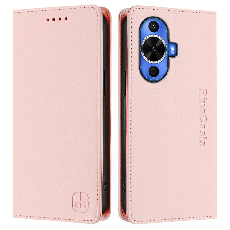 For Huawei nova 12s Global RC01 Dual-Folded Magnetic Suction RFID Leather Phone Case