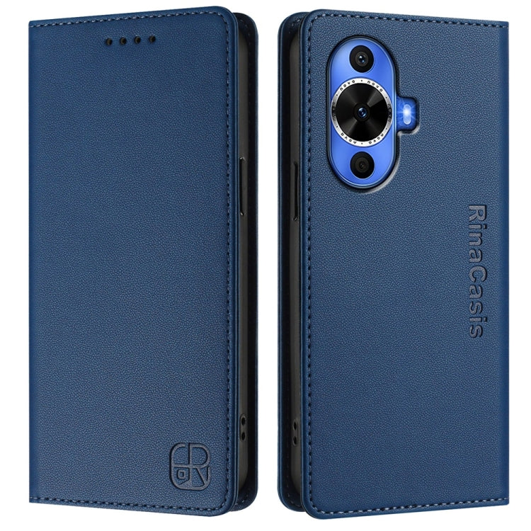 For Huawei nova 12s Global RC01 Dual-Folded Magnetic Suction RFID Leather Phone Case