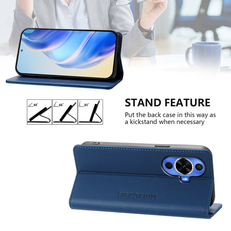 For Huawei nova 12s Global RC01 Dual-Folded Magnetic Suction RFID Leather Phone Case