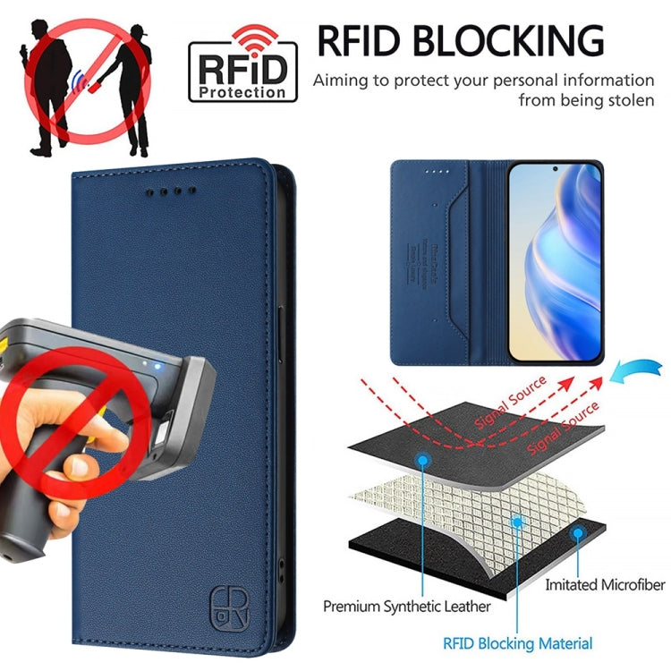 For Huawei nova 12s Global RC01 Dual-Folded Magnetic Suction RFID Leather Phone Case