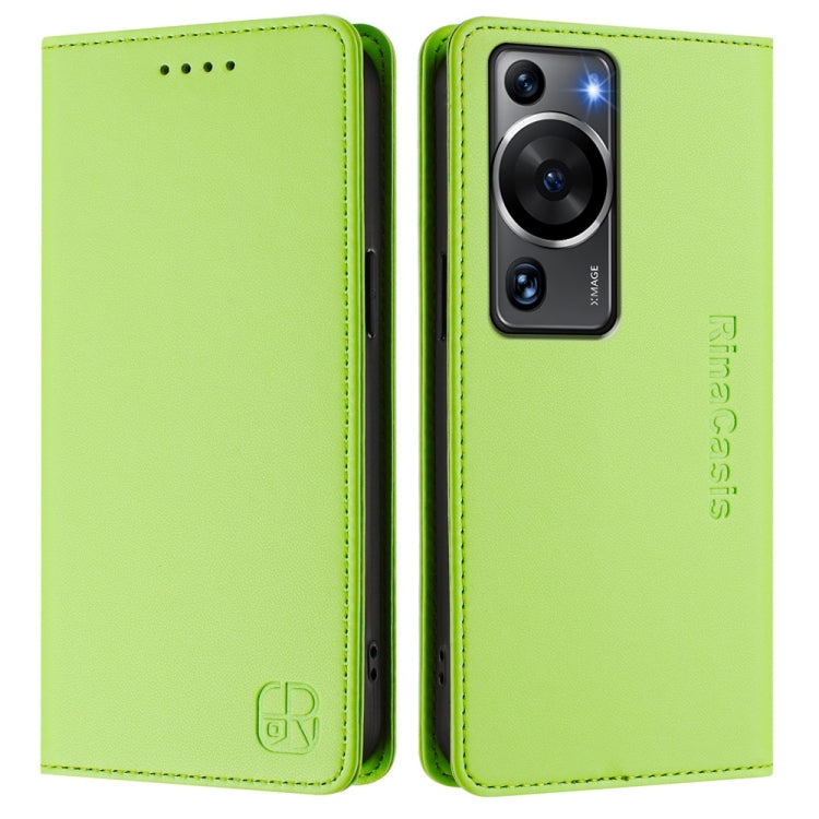For Huawei P60 / P60 Pro RC01 Dual-Folded Magnetic Suction RFID Leather Phone Case