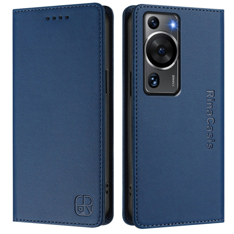 For Huawei P60 / P60 Pro RC01 Dual-Folded Magnetic Suction RFID Leather Phone Case