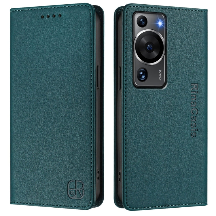 For Huawei P60 / P60 Pro RC01 Dual-Folded Magnetic Suction RFID Leather Phone Case