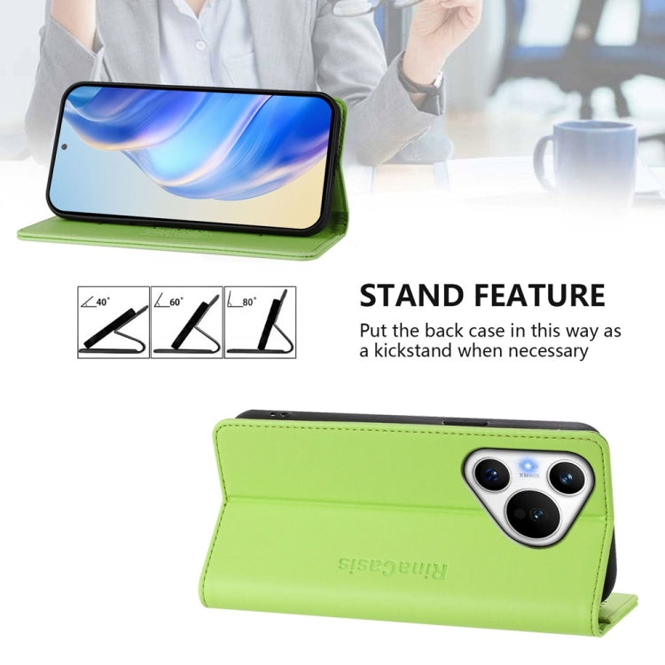 For Huawei Pura 70 RC01 Dual-Folded Magnetic Suction RFID Leather Phone Case
