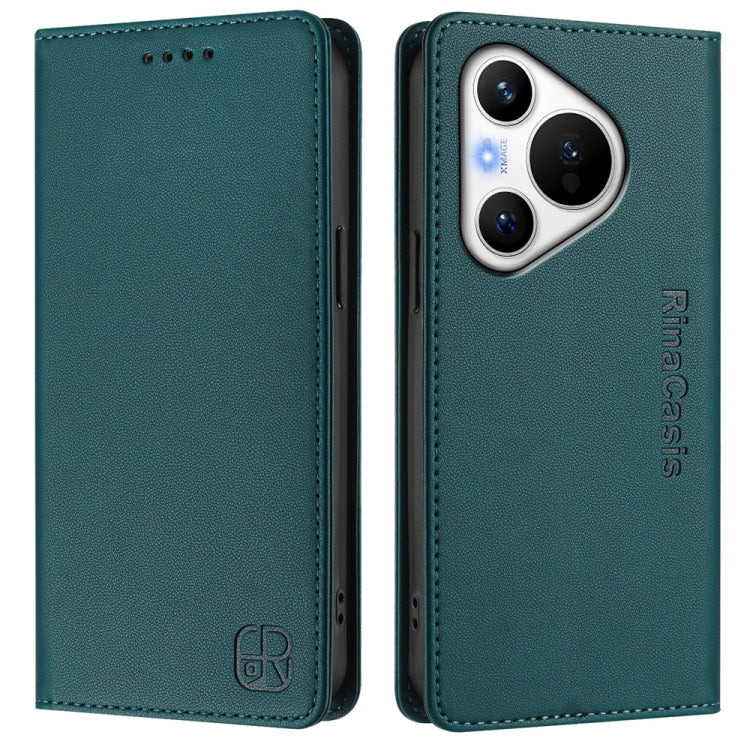 For Huawei Pura 70 RC01 Dual-Folded Magnetic Suction RFID Leather Phone Case