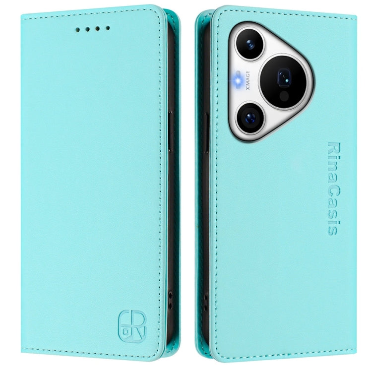 For Huawei Pura 70 Pro / Pura 70 Pro+ RC01 Dual-Folded Magnetic Suction RFID Leather Phone Case