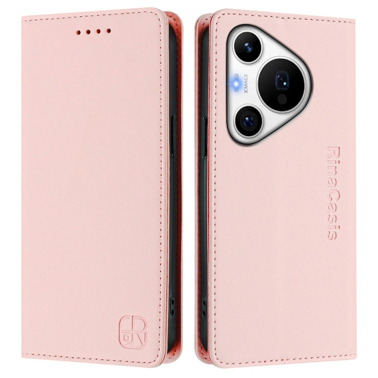 For Huawei Pura 70 Pro / Pura 70 Pro+ RC01 Dual-Folded Magnetic Suction RFID Leather Phone Case