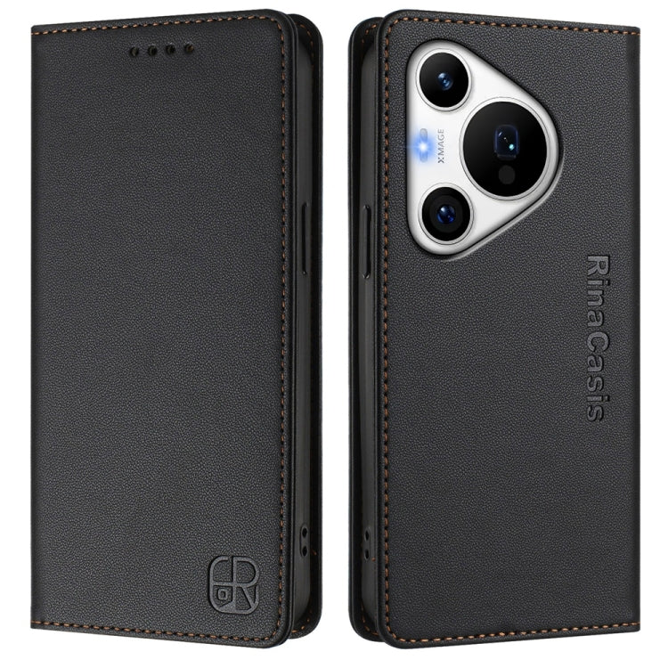 For Huawei Pura 70 Pro / Pura 70 Pro+ RC01 Dual-Folded Magnetic Suction RFID Leather Phone Case
