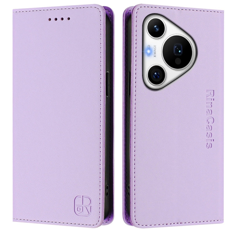For Huawei Pura 70 Pro / Pura 70 Pro+ RC01 Dual-Folded Magnetic Suction RFID Leather Phone Case