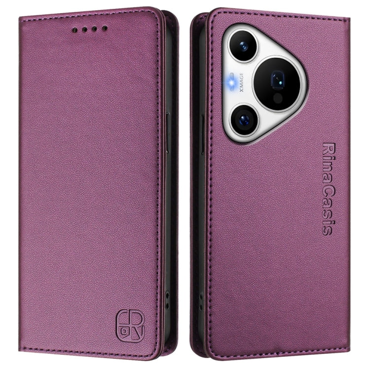 For Huawei Pura 70 Pro / Pura 70 Pro+ RC01 Dual-Folded Magnetic Suction RFID Leather Phone Case