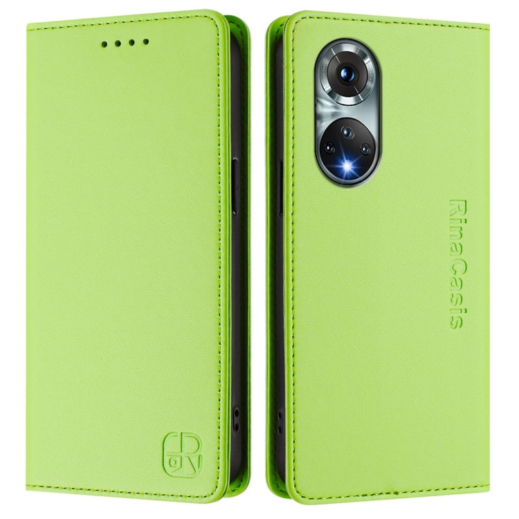 For Huawei nova 9 RC01 Dual-Folded Magnetic Suction RFID Leather Phone Case