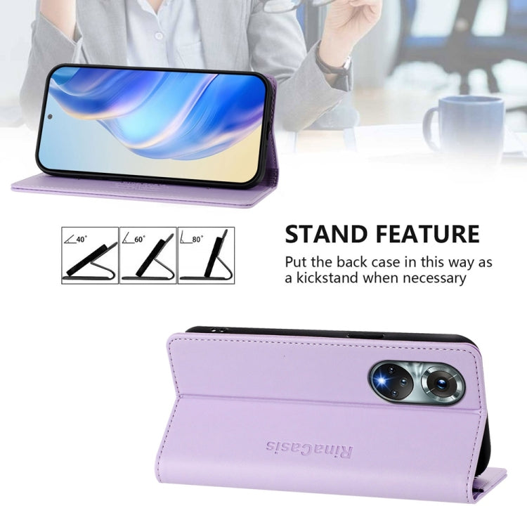 For Huawei nova 9 RC01 Dual-Folded Magnetic Suction RFID Leather Phone Case