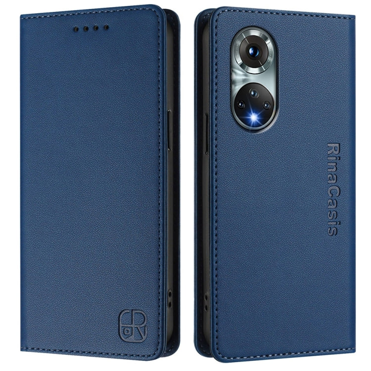 For Huawei nova 9 RC01 Dual-Folded Magnetic Suction RFID Leather Phone Case