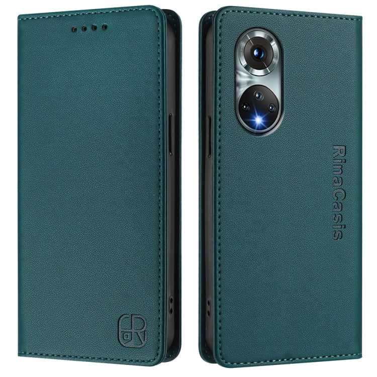 For Huawei nova 9 RC01 Dual-Folded Magnetic Suction RFID Leather Phone Case