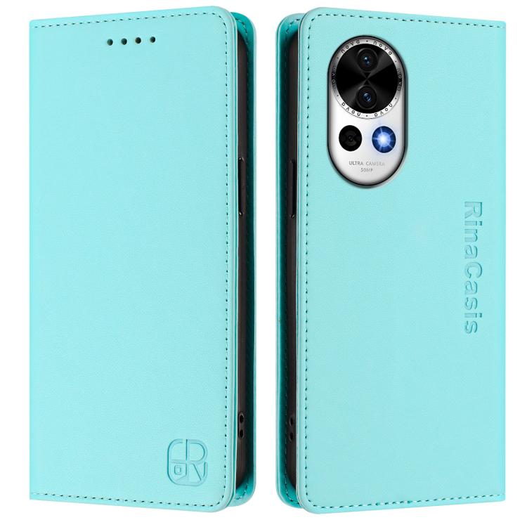 For Huawei Nova 13 / Nova 12 RC01 Dual-Folded Magnetic Suction RFID Leather Phone Case