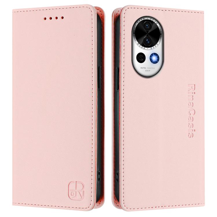 For Huawei Nova 13 / Nova 12 RC01 Dual-Folded Magnetic Suction RFID Leather Phone Case