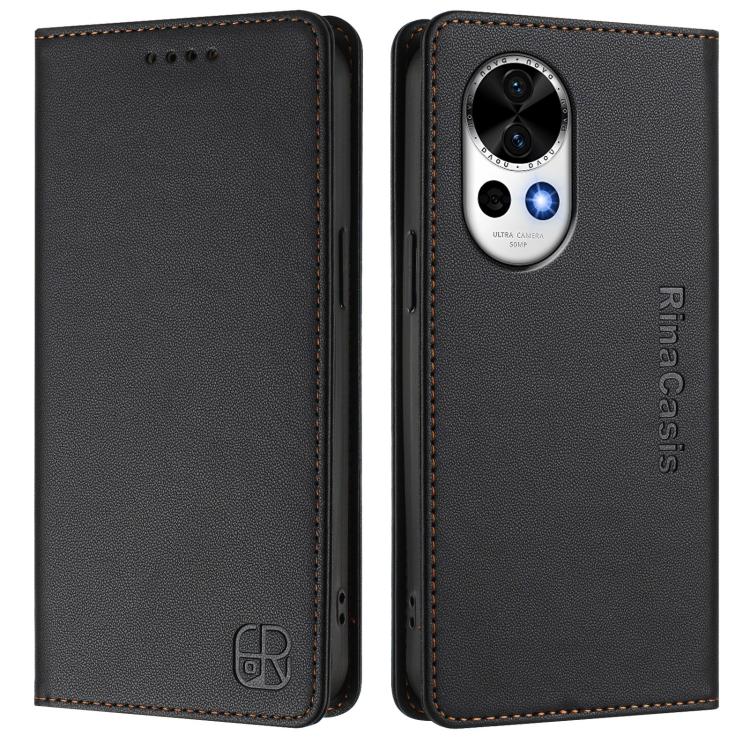 For Huawei Nova 13 / Nova 12 RC01 Dual-Folded Magnetic Suction RFID Leather Phone Case