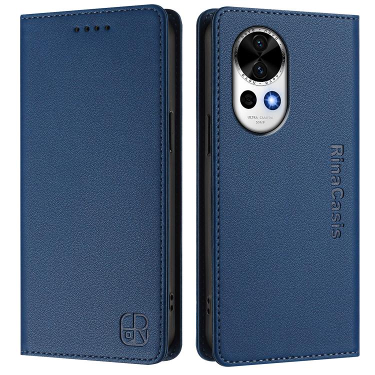 For Huawei Nova 13 / Nova 12 RC01 Dual-Folded Magnetic Suction RFID Leather Phone Case