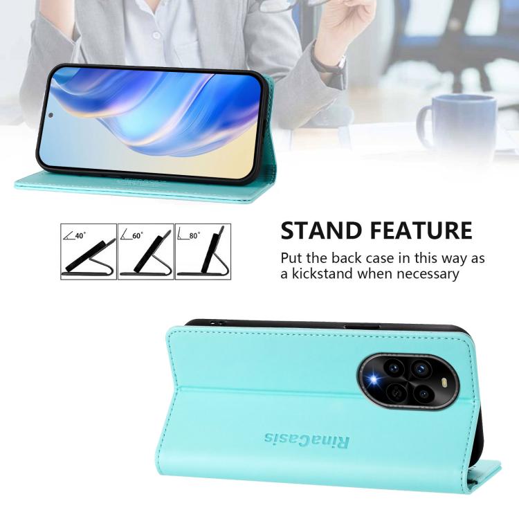 For Huawei Nova 13 Pro RC01 Dual-Folded Magnetic Suction RFID Leather Phone Case