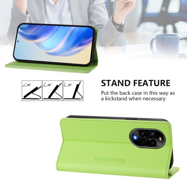 For Huawei Nova 13 Pro RC01 Dual-Folded Magnetic Suction RFID Leather Phone Case