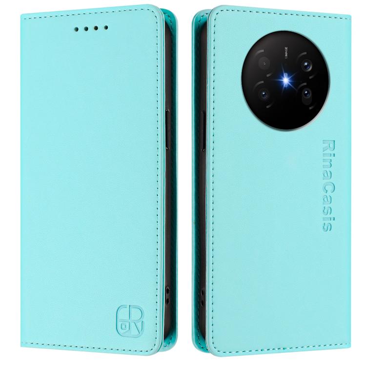 For Huawei Mate 70 Air 5G RC01 Dual-Folded Magnetic Suction RFID Leather Phone Case