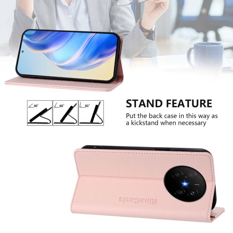 For Huawei Mate 70 Air 5G RC01 Dual-Folded Magnetic Suction RFID Leather Phone Case