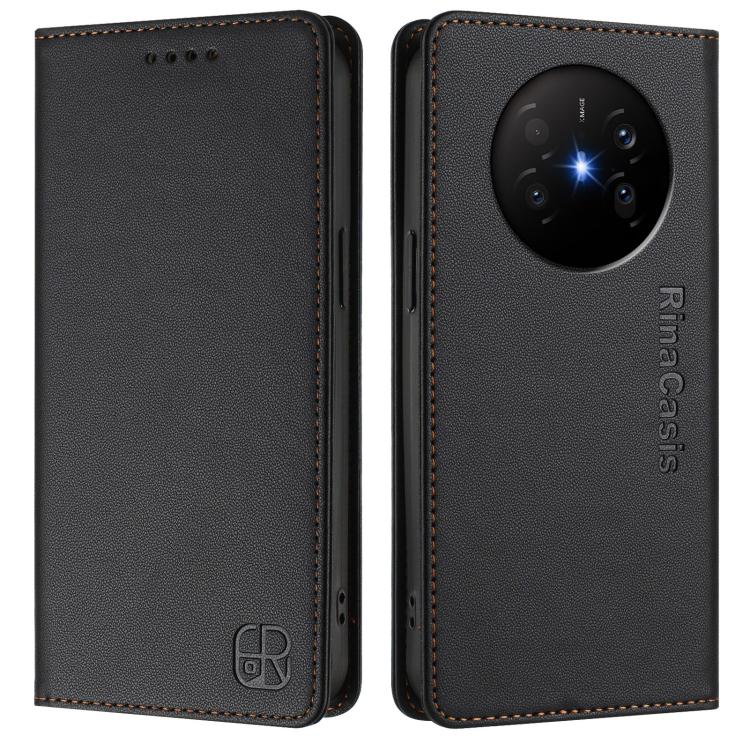 For Huawei Mate 70 Air 5G RC01 Dual-Folded Magnetic Suction RFID Leather Phone Case