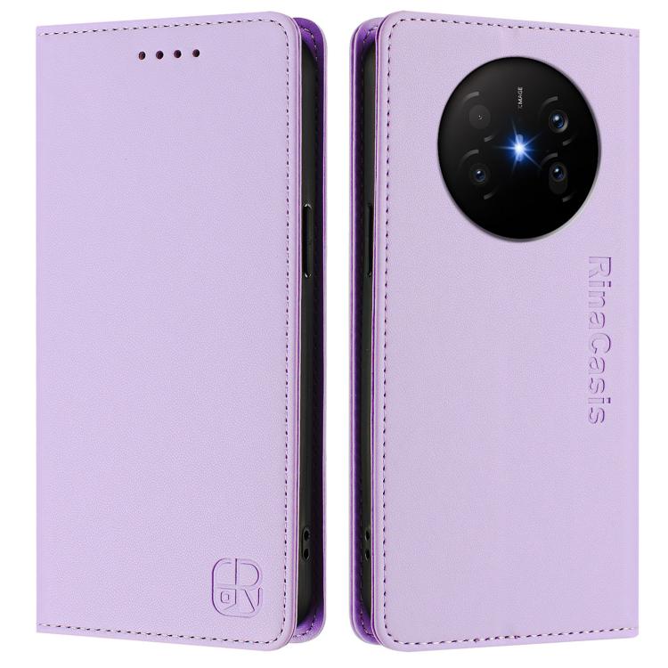 For Huawei Mate 70 Air 5G RC01 Dual-Folded Magnetic Suction RFID Leather Phone Case