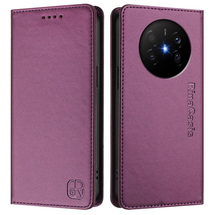 For Huawei Mate 70 Air 5G RC01 Dual-Folded Magnetic Suction RFID Leather Phone Case