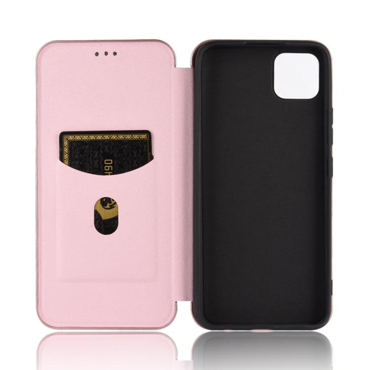 For OPPO Realme C11 Carbon Fiber Texture Horizontal Flip TPU + PC + PU Leather Case with Card Slot