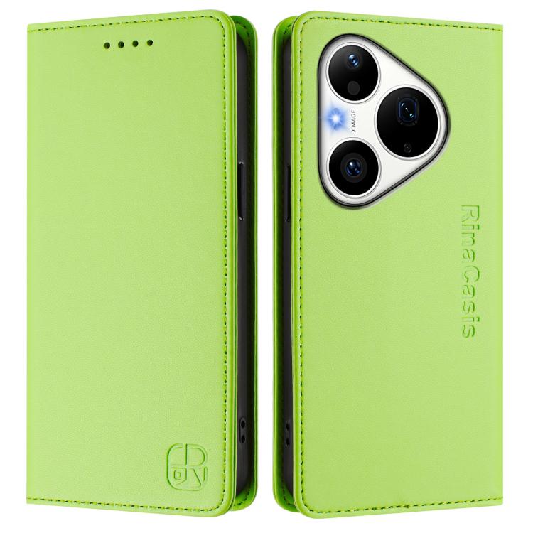 For Huawei Pura 90 Pro 5G RC01 Dual-Folded Magnetic Suction RFID Leather Phone Case