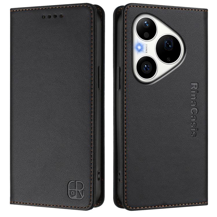 For Huawei Pura 90 Pro 5G RC01 Dual-Folded Magnetic Suction RFID Leather Phone Case