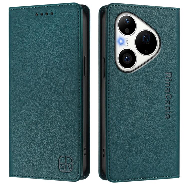 For Huawei Pura 90 Pro 5G RC01 Dual-Folded Magnetic Suction RFID Leather Phone Case