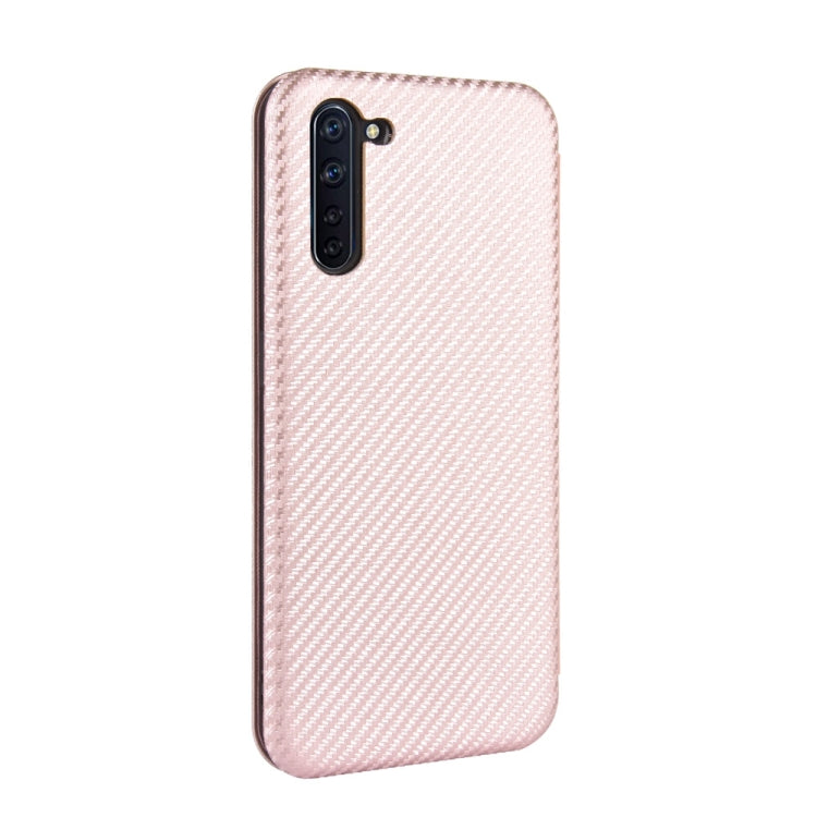For OPPO Reno3 A(Japanese Version) Carbon Fiber Texture Horizontal Flip TPU + PC + PU Leather Case with Card Slot
