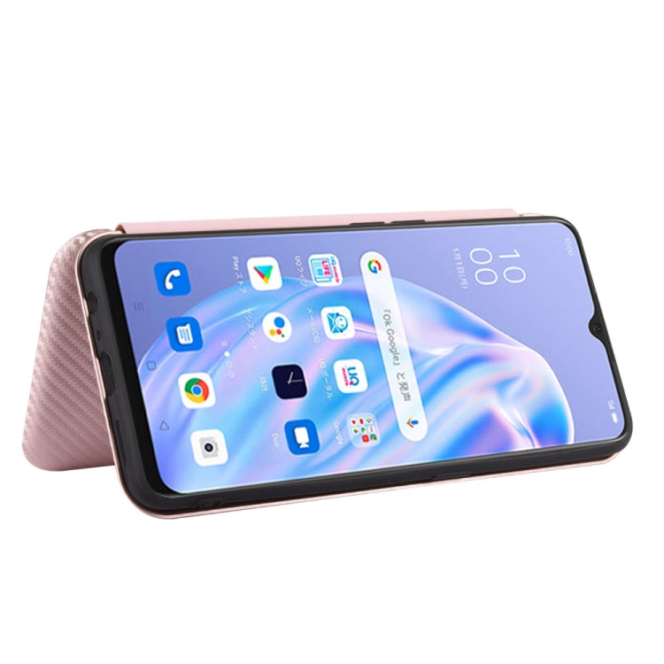 For OPPO Reno3 A(Japanese Version) Carbon Fiber Texture Horizontal Flip TPU + PC + PU Leather Case with Card Slot