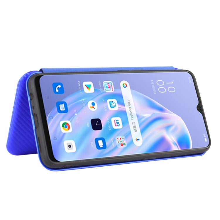 For OPPO Reno3 A(Japanese Version) Carbon Fiber Texture Horizontal Flip TPU + PC + PU Leather Case with Card Slot