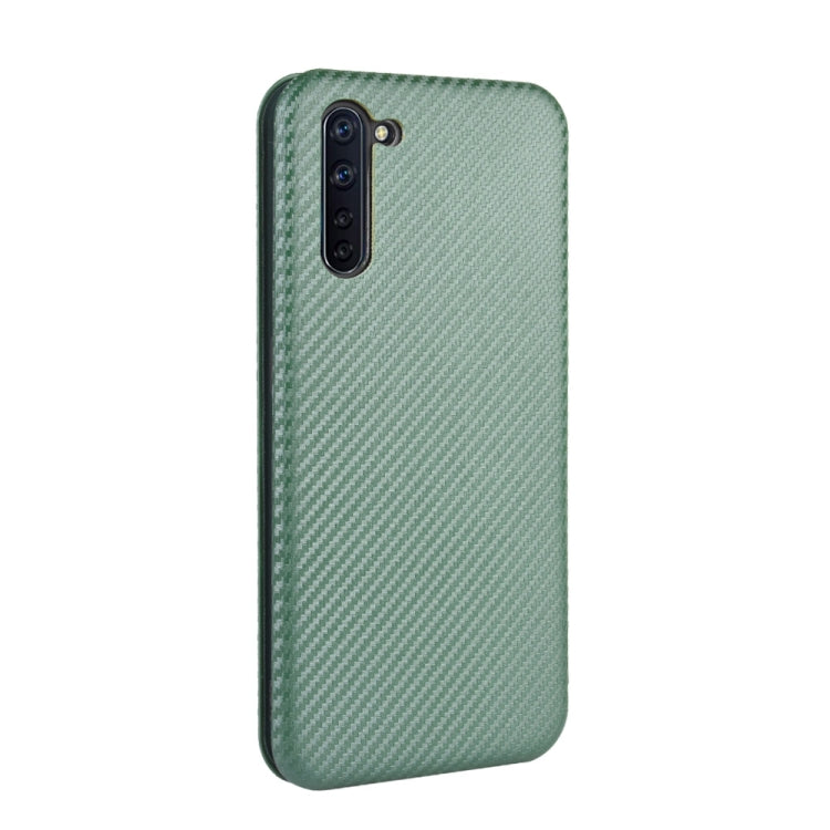 For OPPO Reno3 A(Japanese Version) Carbon Fiber Texture Horizontal Flip TPU + PC + PU Leather Case with Card Slot